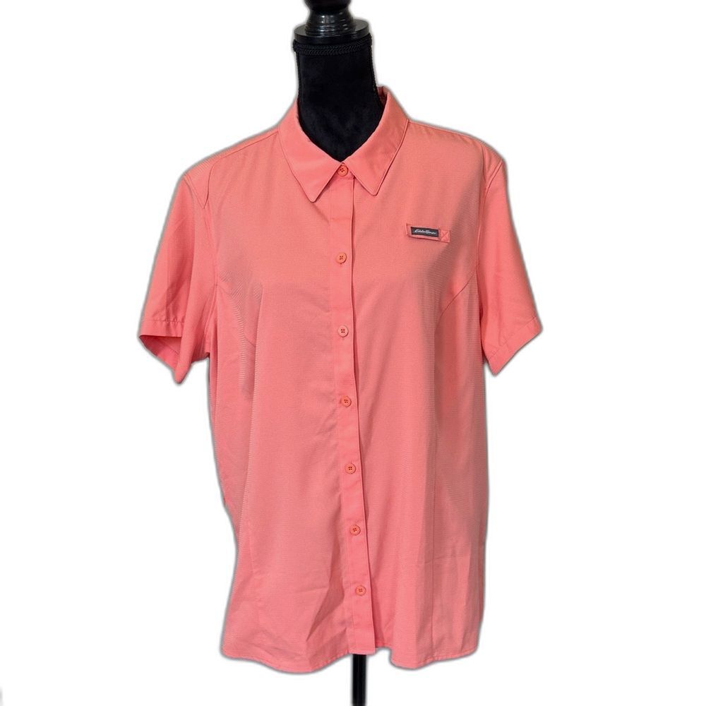 Eddie Bauer Coral Pink Vented Hiking Fishing Shirt NWOT 2XL Sport Shop FreeDry